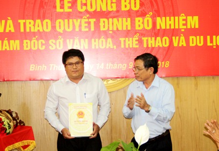 Bổ nhiệm Phó giám đốc Sở Văn hóa, Thể thao và Du lịch Bình Thuận