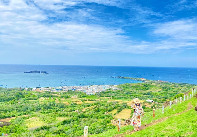 (Từ đỉnh núi Cao Cát, bạn có thể phóng tầm mắt bao quát toàn cảnh hòn đảo)